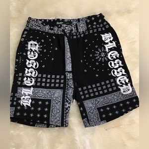 Brooklyn Cloth Mfg Co black & white bandanna shorts for men Med great condition